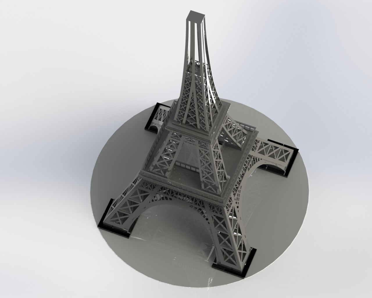 埃菲尔铁塔，金属板拼图，3d拼图