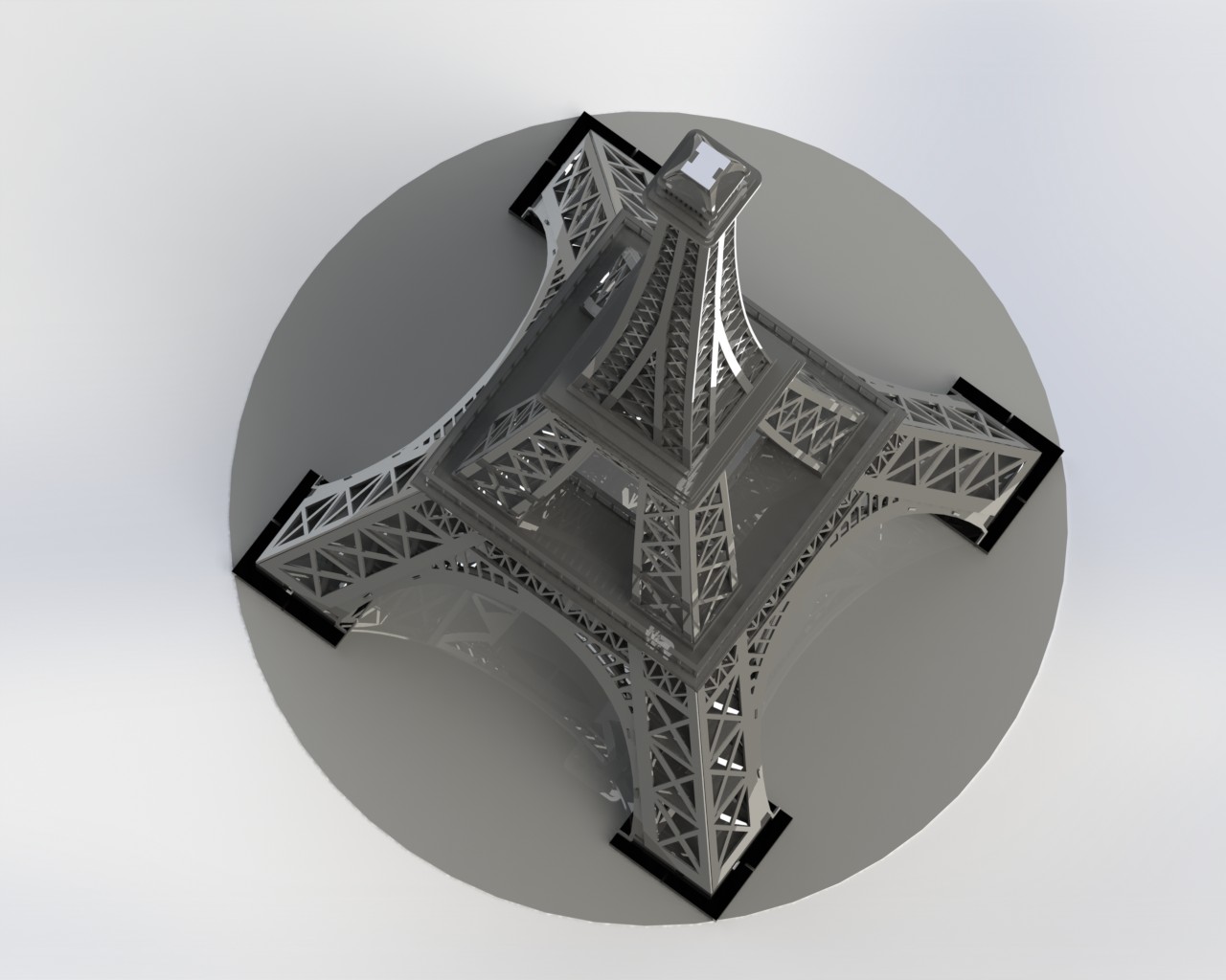 埃菲尔铁塔，金属板拼图，3d拼图
