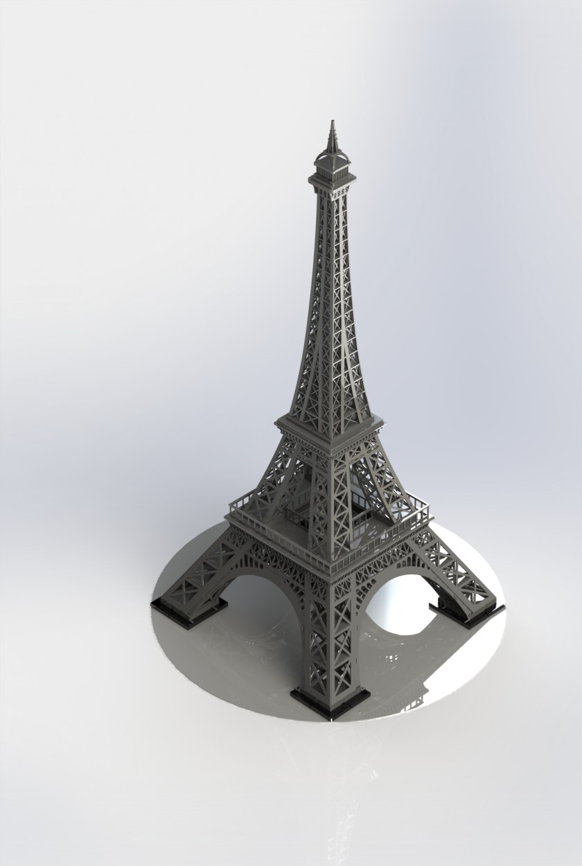 埃菲尔铁塔，金属板拼图，3d拼图