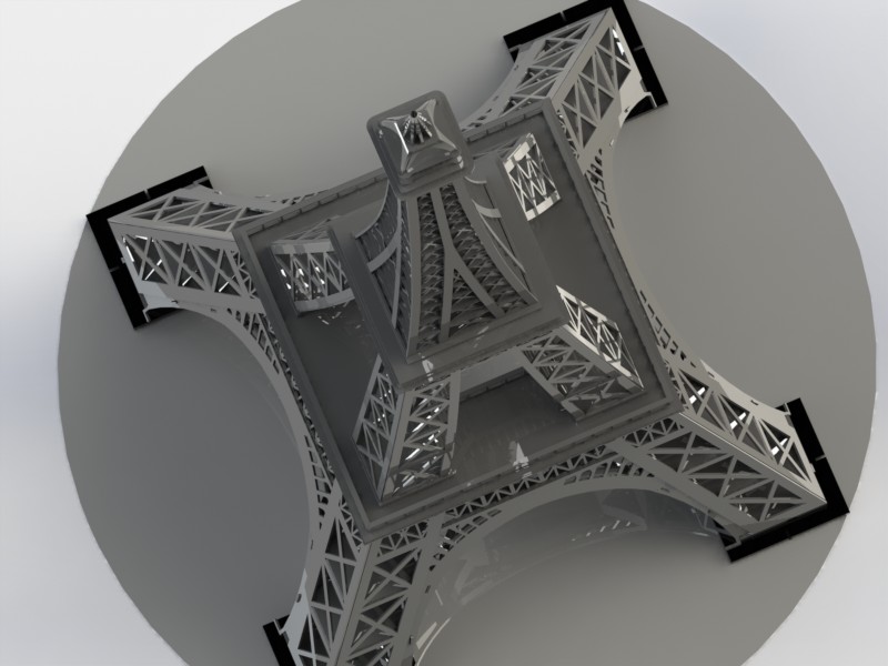 埃菲尔铁塔，金属板拼图，3d拼图