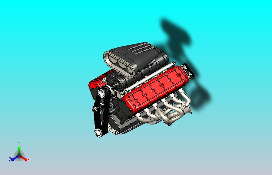 V12 Engine Model十二缸发动机