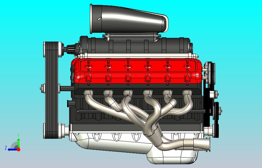 V12 Engine Model十二缸发动机