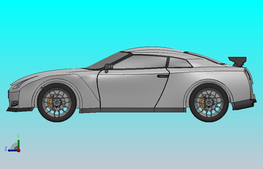 NISSAN GTR汽车曲面造型