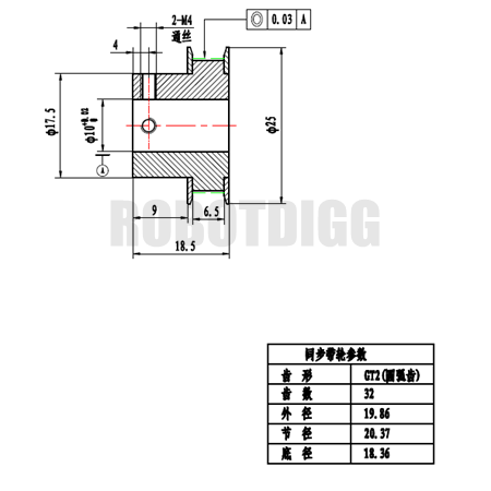 滑轮GT2 32齿10毫米孔