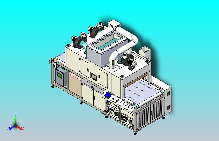 三灯UV固化机3D图纸