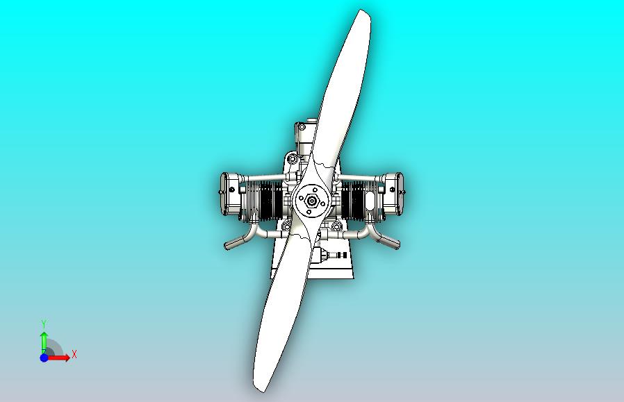 4缸对置气缸发动机模型3D图纸