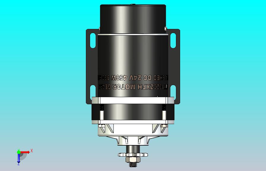 450W 24V直流有刷齿轮电机3D数模图纸