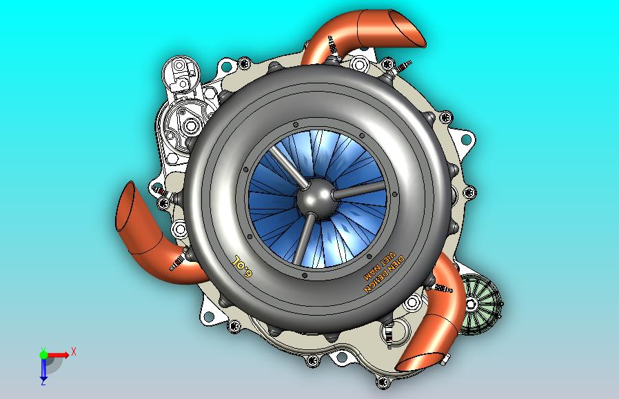 6.0L二冲程转子引擎3D图纸三维模型