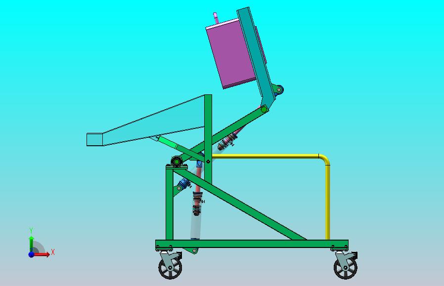 液压提升上料机（SW+CAD+说明书）