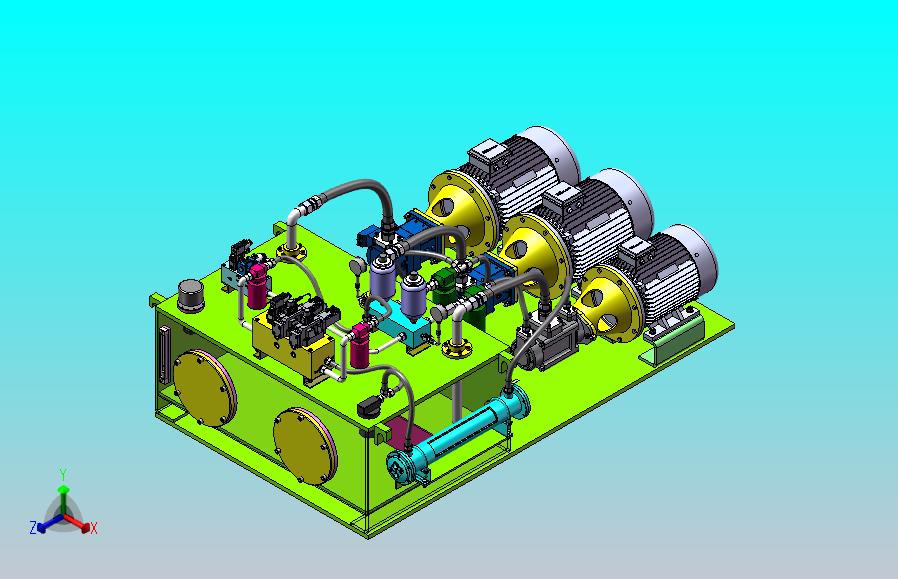 液压机泵站设计（SW+CAD+说明书）