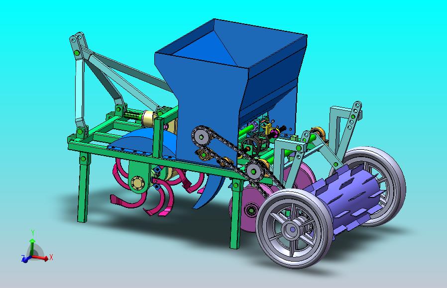 果园开沟施肥机（两行）（SW+CAD+说明书）