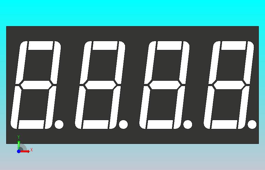 4位7段LED显示屏30毫米x 14毫米x 7,2毫米