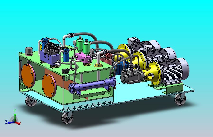 移动式液压工作站（SW+CAD+说明书）