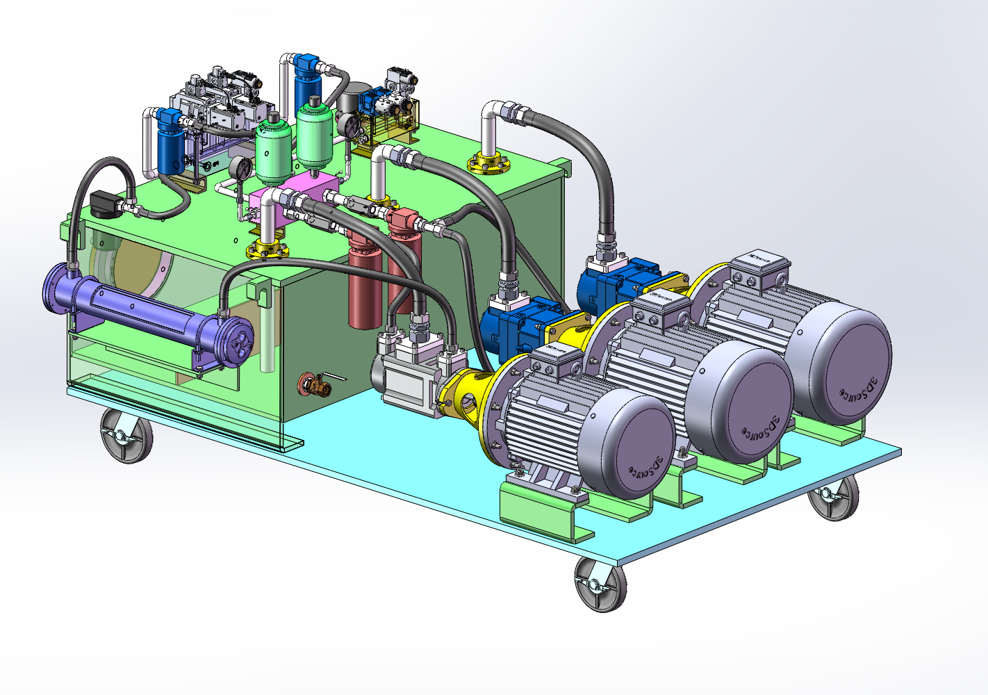 移动式液压工作站（SW+CAD+说明书）
