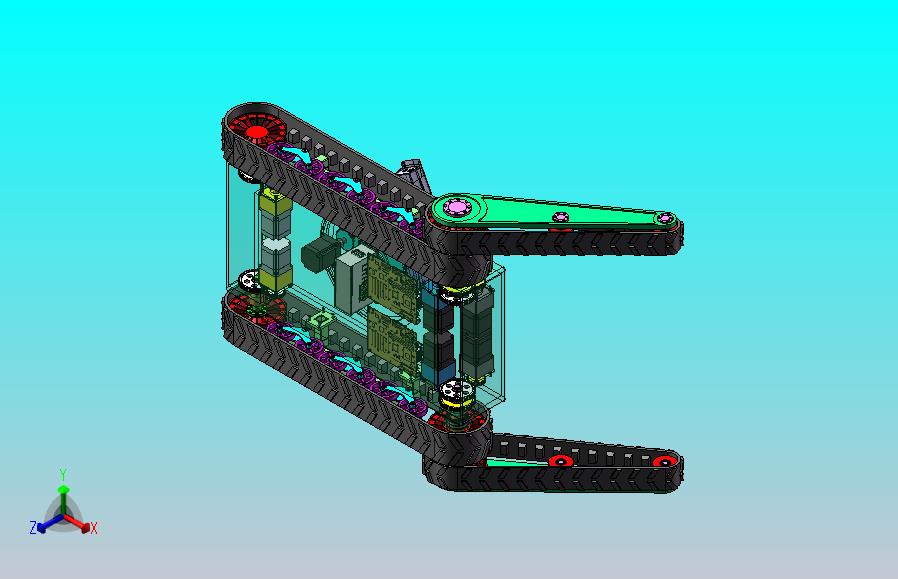 履带式越障机器人设计（SW+CAD+说明书+matelable仿真）