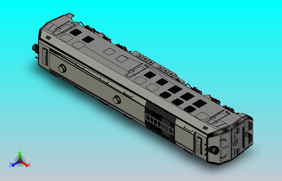 铁路客、货运用直流电传动内燃机车东风4D型内燃机车（DF4D）3D图纸模型
