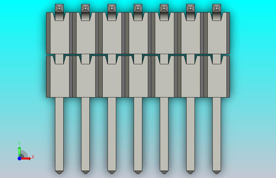 引脚标头1.27mm螺距2行2x7 = 14pin