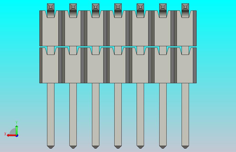 引脚标头1.27mm螺距2行2x7 = 14pin