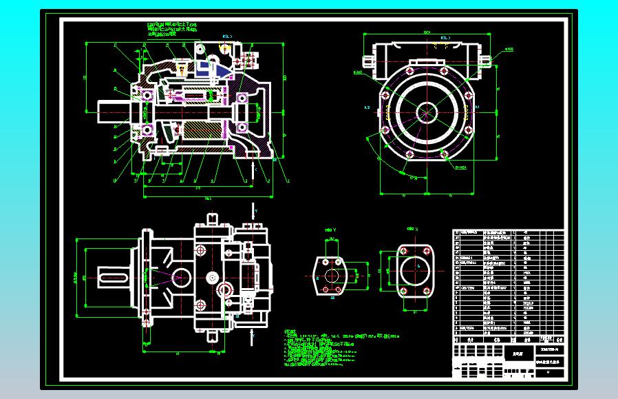 XB01VSO-71斜盘式轴向变量柱塞泵（CAD+说明书）