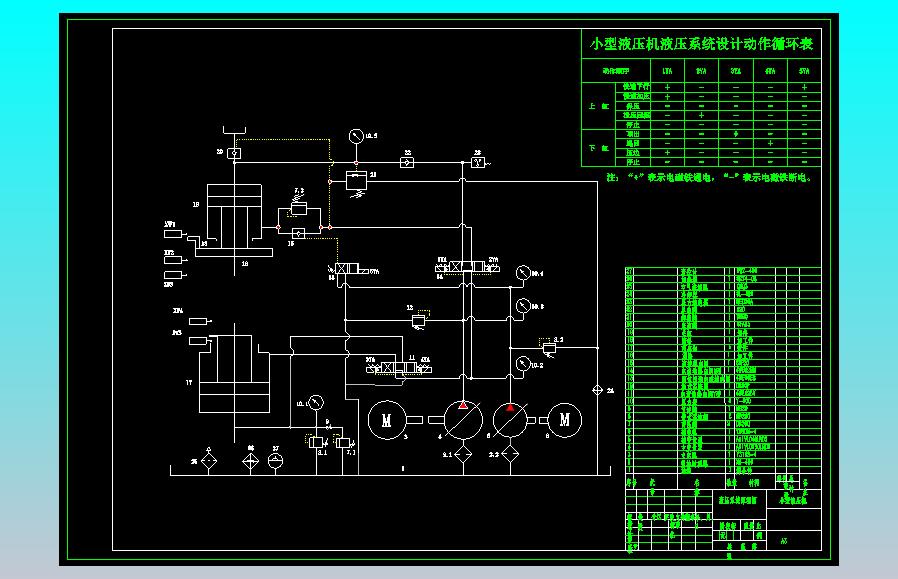 小型液压机液压系统（1）（CAD+说明书）