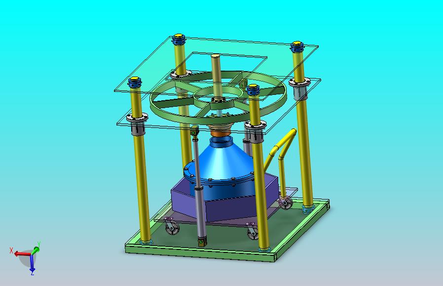 四立柱加压固化工装脱模装置设计（SW+CAD+说明书）