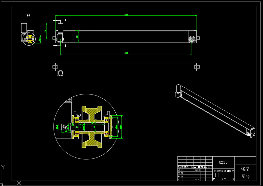 门式起重机的结构设计与建模（SW+CAD+说明书）