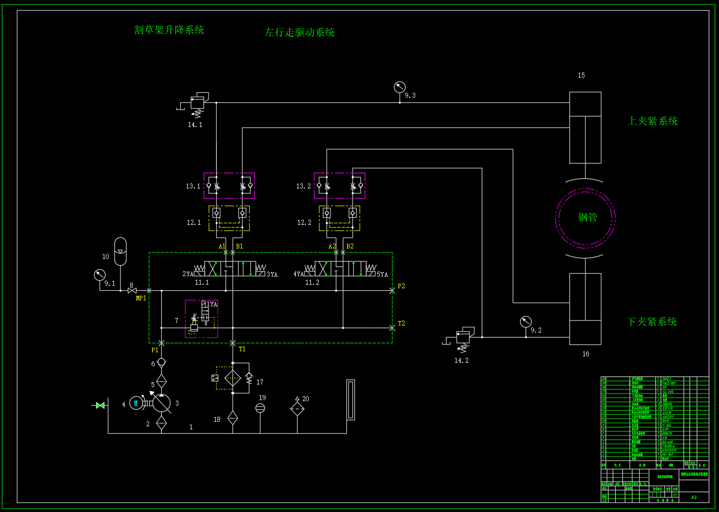 钢管水压试验机夹紧装置液压系统设计（CAD+说明书）