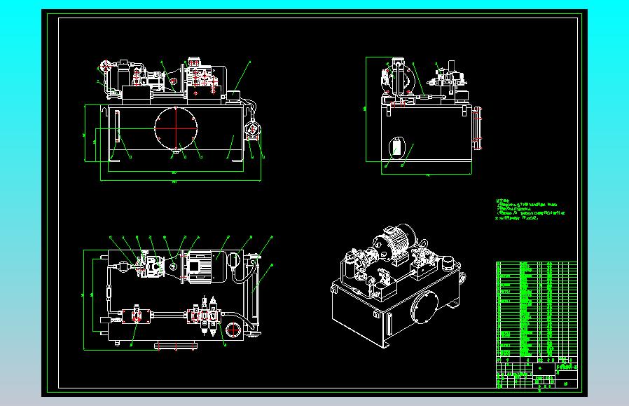 多功能棒料折弯液压系统（CAD+说明书）