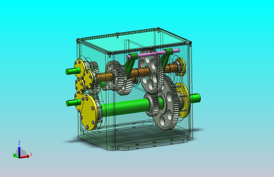 家用轿车四挡变速箱结构设计及三维建模（SW+CAD+说明书）