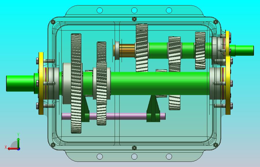 家用轿车四挡变速箱结构设计及三维建模（SW+CAD+说明书）