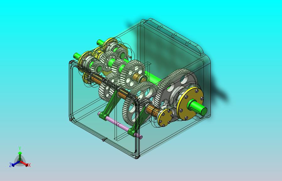 家用轿车四挡变速箱结构设计及三维建模（SW+CAD+说明书）