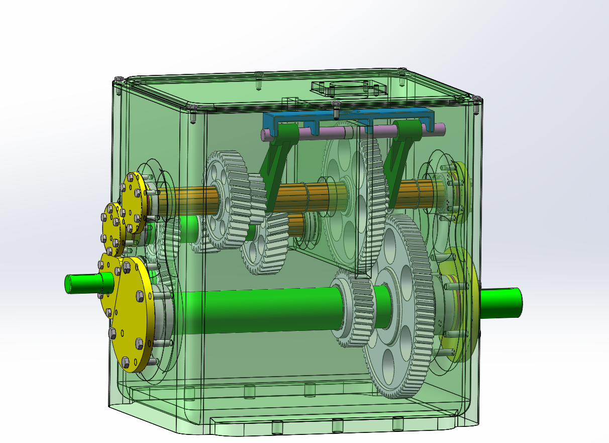 家用轿车四挡变速箱结构设计及三维建模（SW+CAD+说明书）