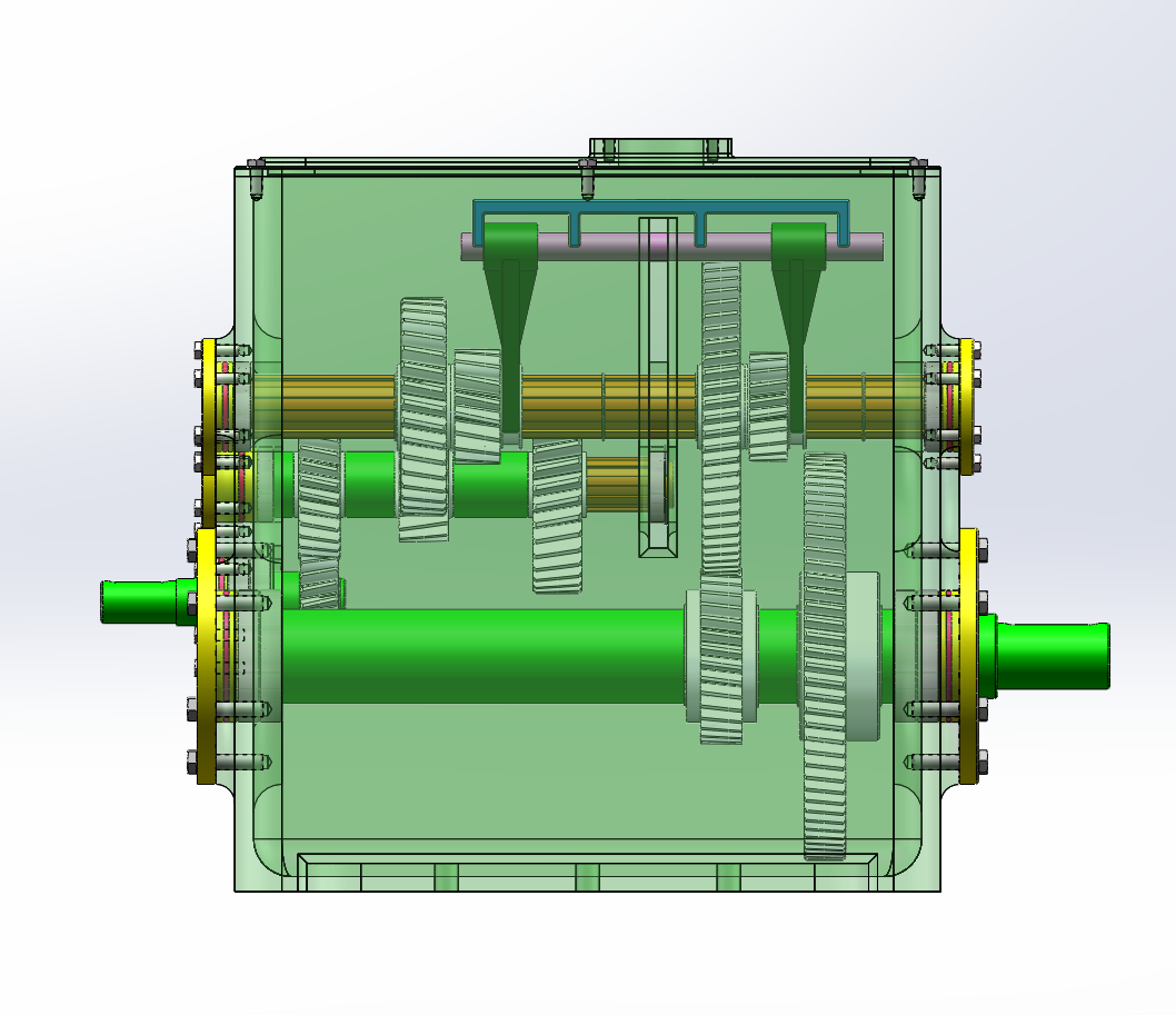 家用轿车四挡变速箱结构设计及三维建模（SW+CAD+说明书）