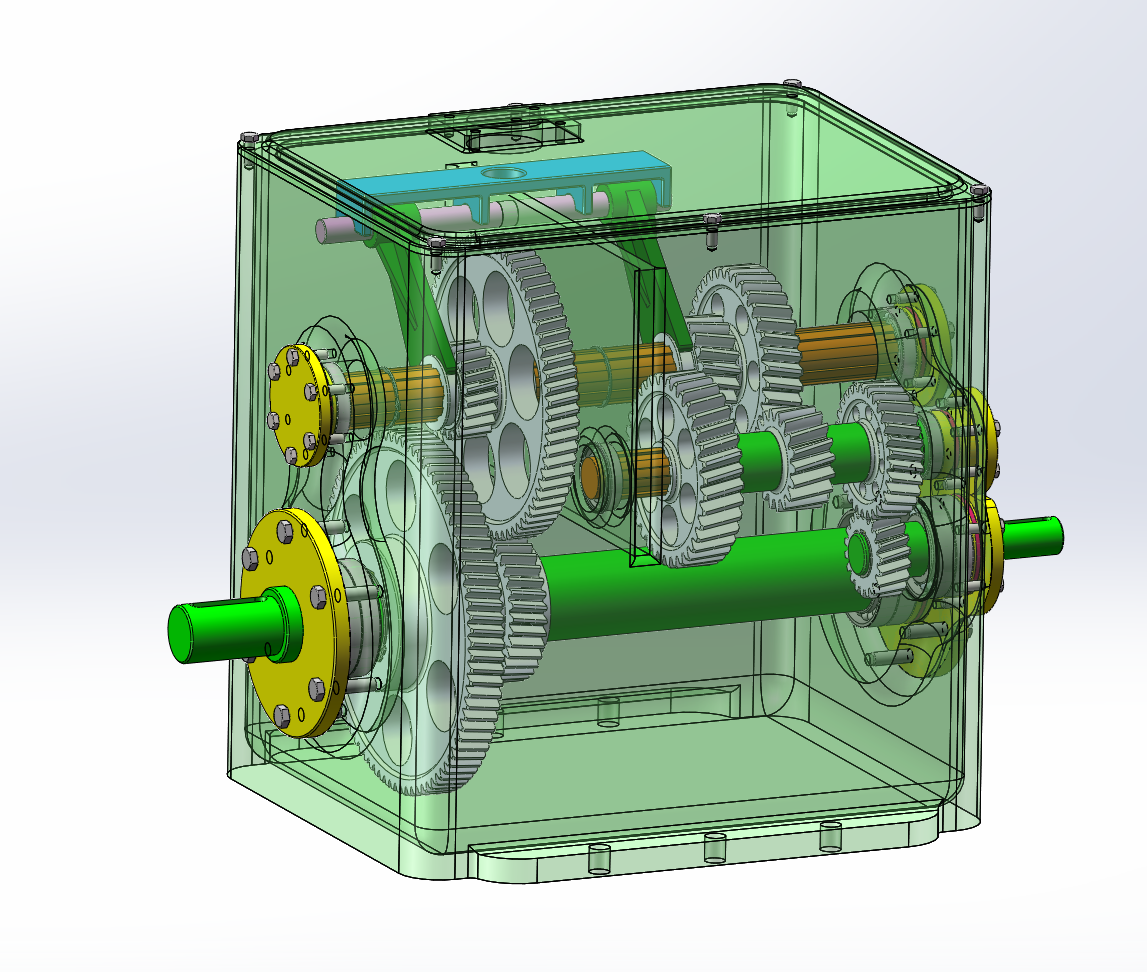 家用轿车四挡变速箱结构设计及三维建模（SW+CAD+说明书）