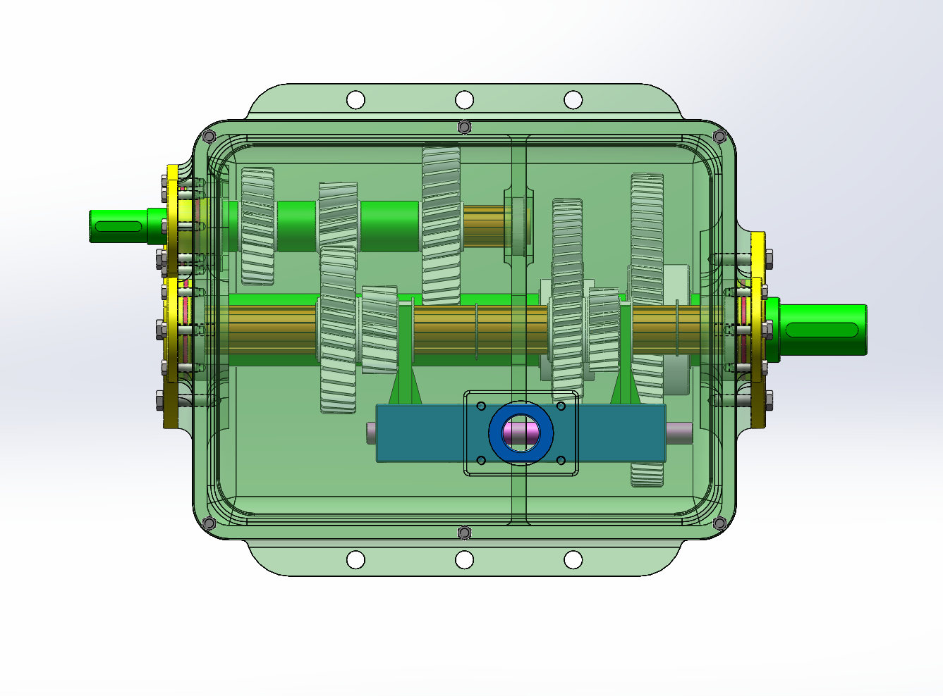 家用轿车四挡变速箱结构设计及三维建模（SW+CAD+说明书）