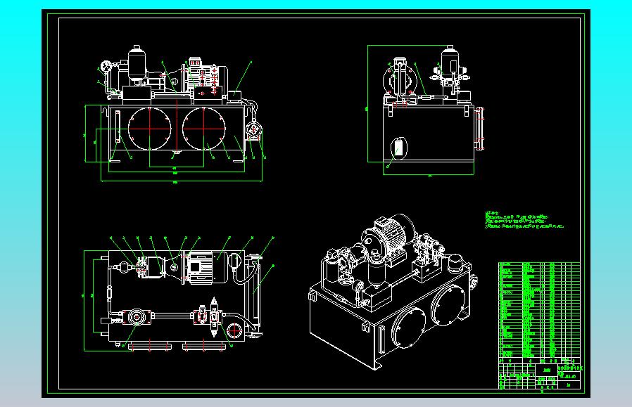 单作用定量叶片泵液压站的设计（CAD+说明书）