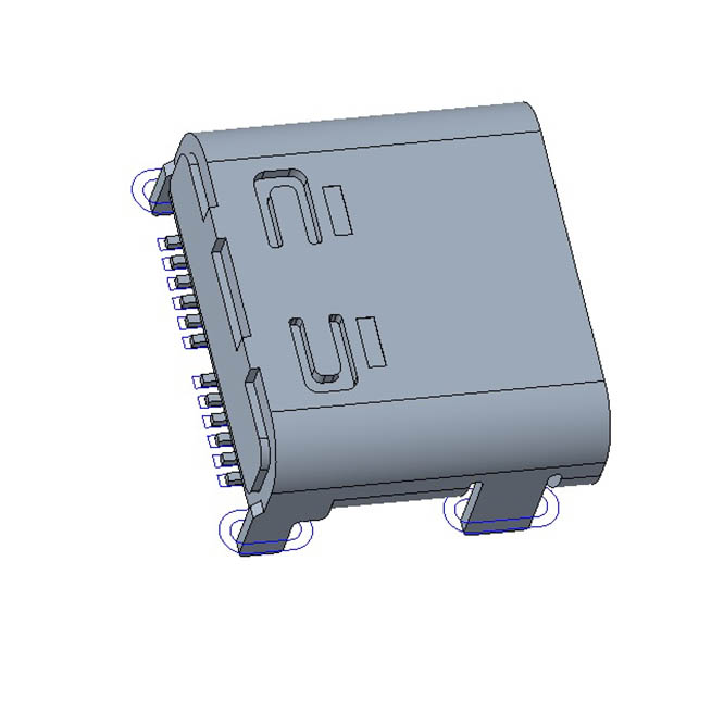 USB Type C 24 针插座，总长度 7.90 毫米