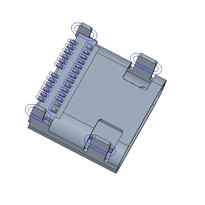USB Type C 24 针插座，总长度 7.90 毫米
