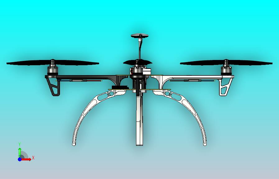 大疆DJI F450无人机框架3D图纸三维建模