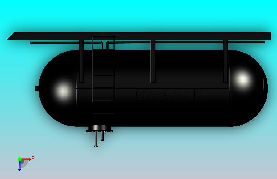 液化石油气储罐dim。540厘米长x 180厘米直径