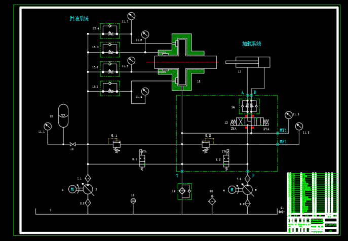 卧式车铣加工中心液体静压轴承液压系统（SW+CAD+说明书）