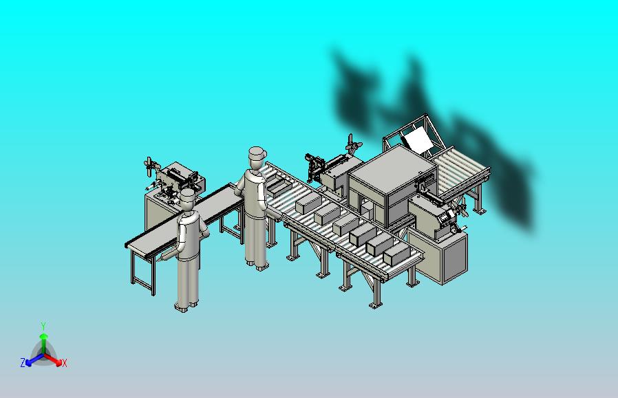 一款自动组装滚筒线3D图纸