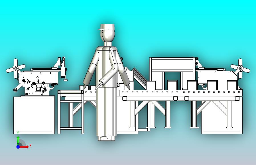 一款自动组装滚筒线3D图纸