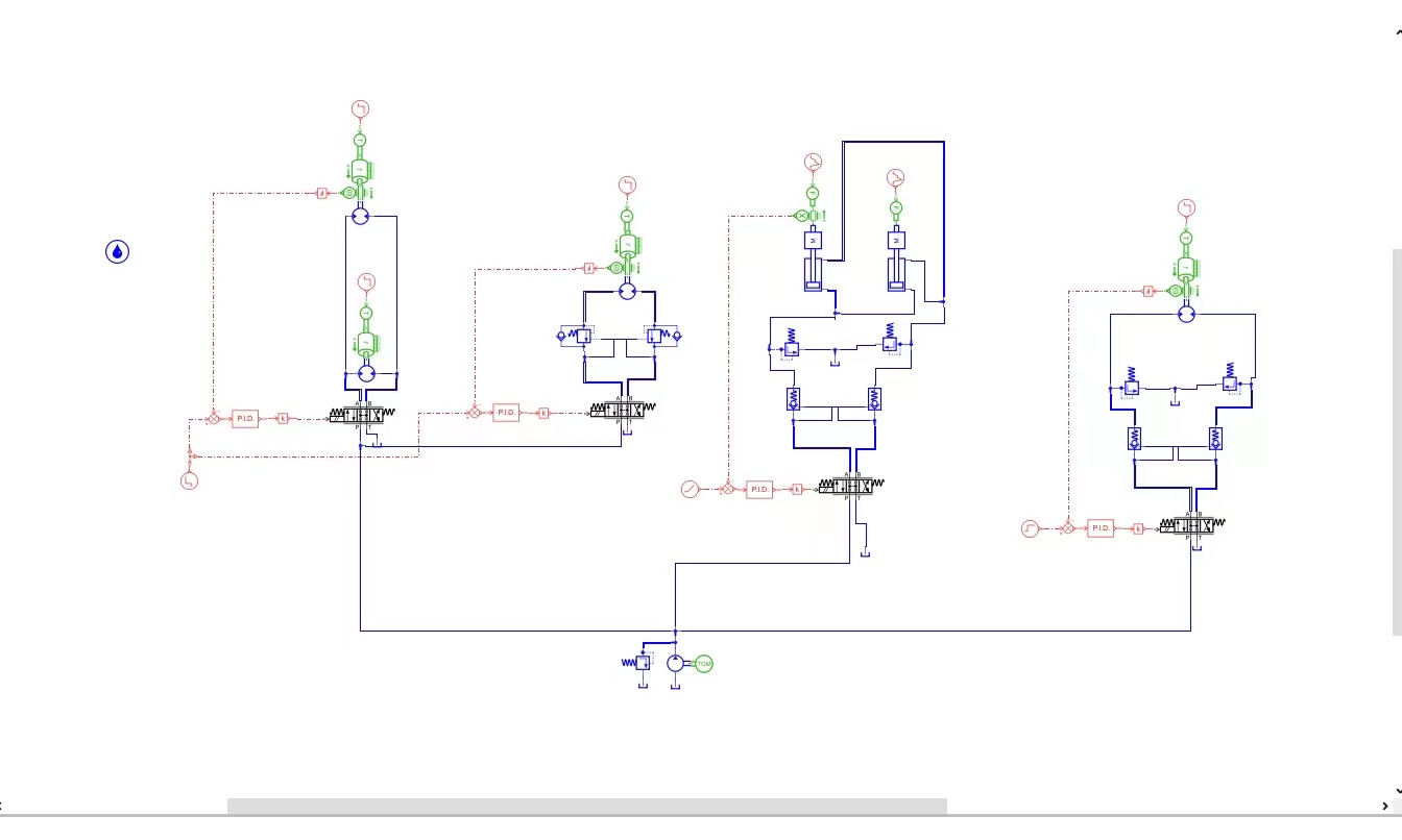 基于amesim水下清淤机器人的液压仿真（CAD+说明书+仿真）