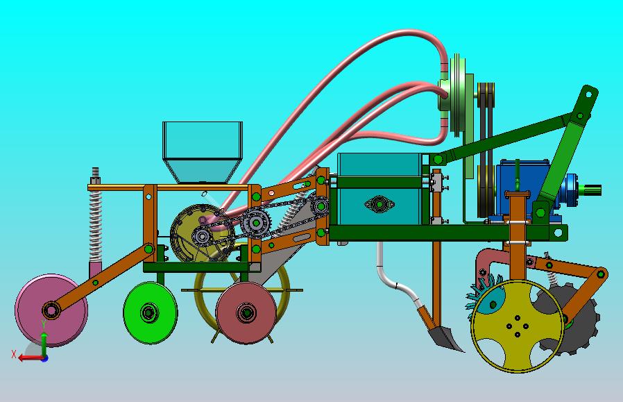 气吸式玉米精密播种施肥机（SW+CAD+说明书）