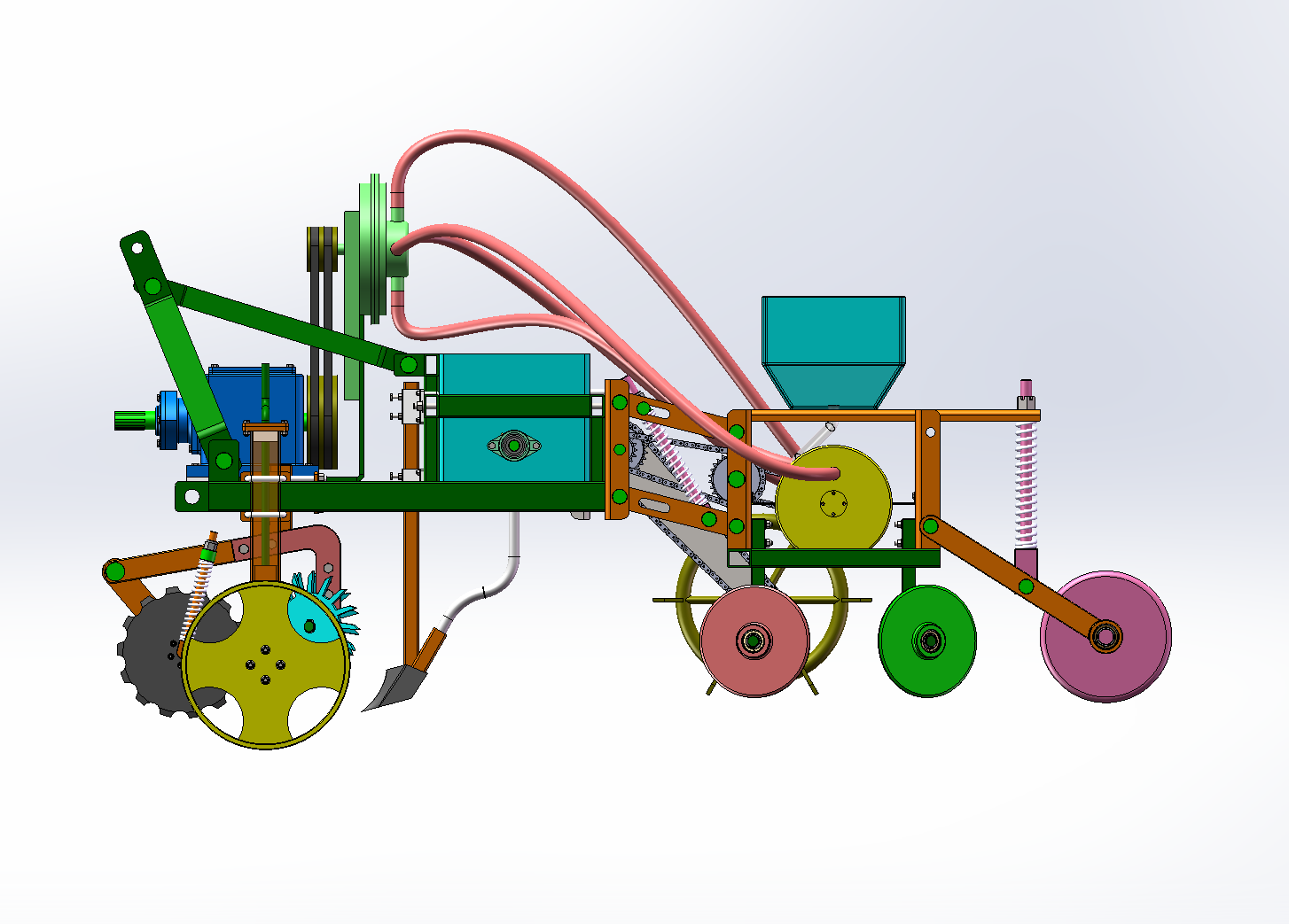 气吸式玉米精密播种施肥机（SW+CAD+说明书）