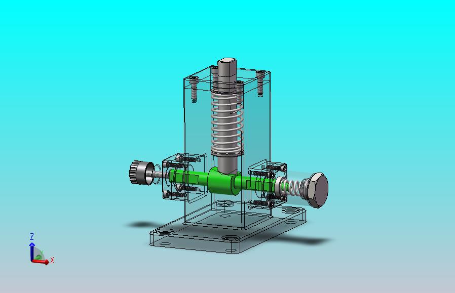 螺旋微动装置设计（SW+CAD+说明书）