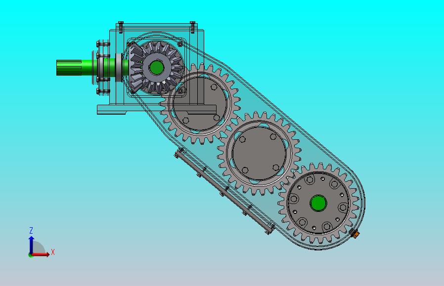 旋耕机侧齿轮箱（Z13-Z27-Z28-Z27）（SW+CAD+说明书）