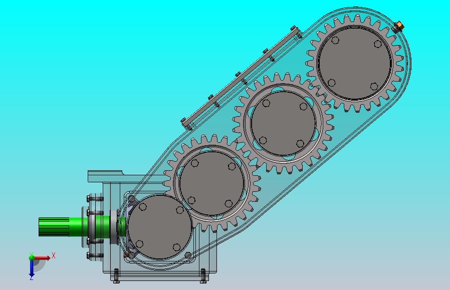 旋耕机侧齿轮箱（Z13-Z27-Z28-Z27）（SW+CAD+说明书）