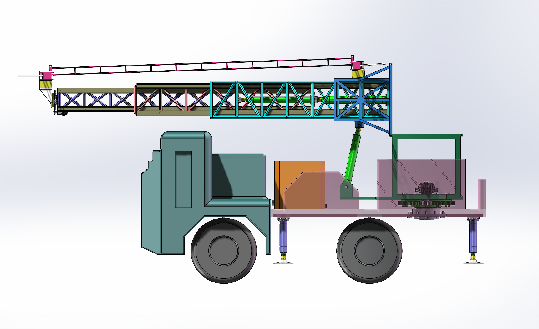 起重机桁架结构及其液压系统设计（SW+CAD+说明书）